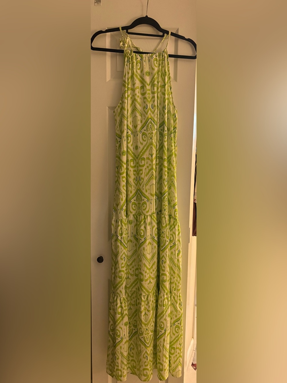 Light Green Printed Maxi Dress -C D M